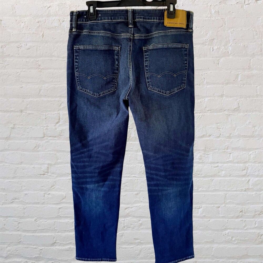 American Eagle Men 34x30 Slim Straight AirFlex+ Stretch Jeans Dark Wash AE Denim